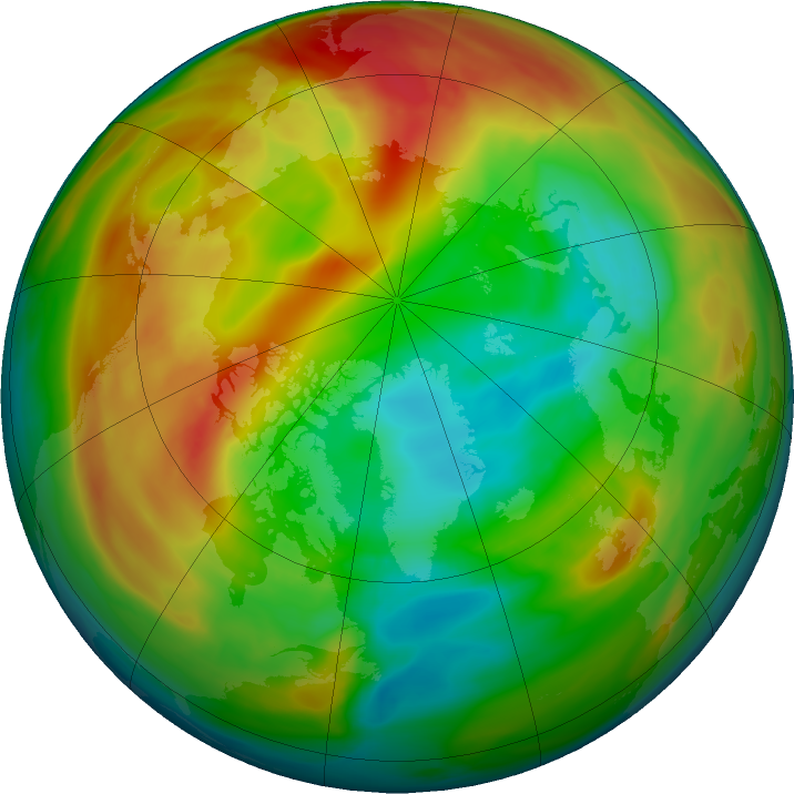 Arctic ozone map for 31 January 2018